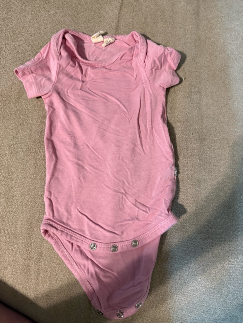Kyte BABY Pink Short-Sleeve Ribbed Bodysuit
